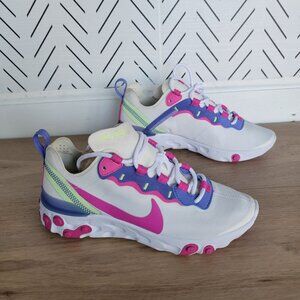 ⭐Nike  React Element 55 Womens Athletic Running Shoes 5 White Sneaker BQ2728-104
